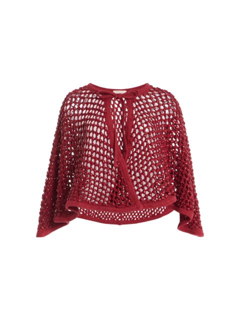 Exclusive Crystal-Embellished Knit Capelet red