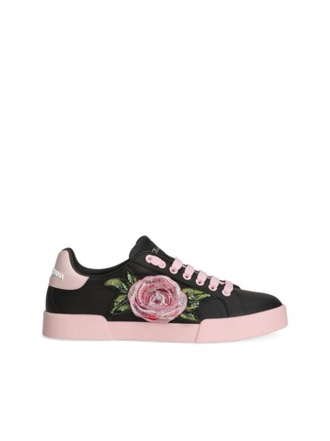 floral-print sneakers