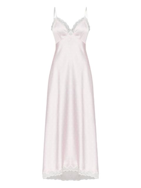 Manuela lace-trimmed polka-dot maxi dress