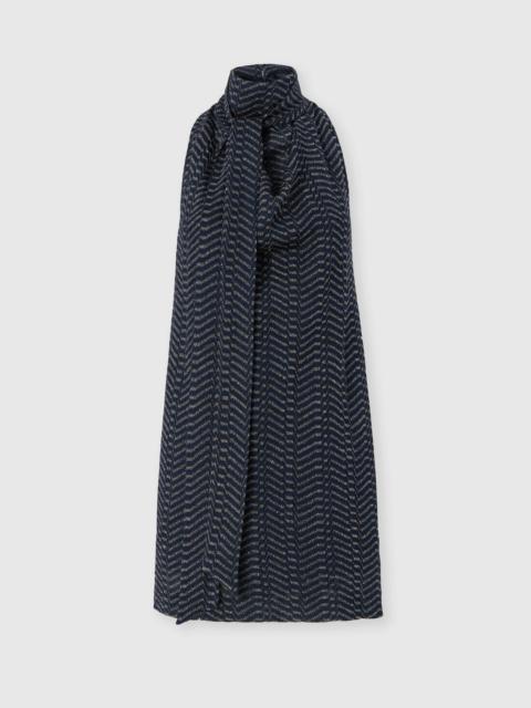 Sleeveless mini dress with scarf collar