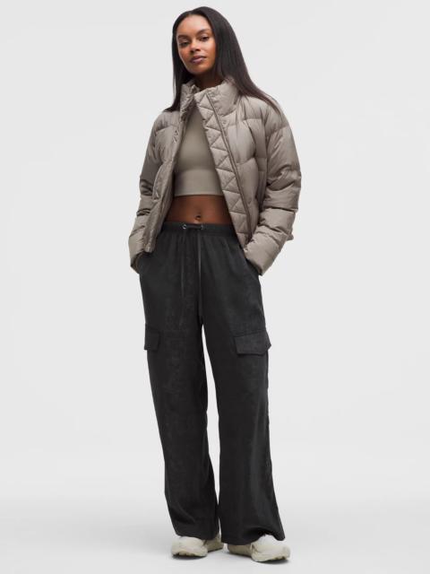 Matte Satin Relaxed-Fit Mid-Rise Cargo Pant