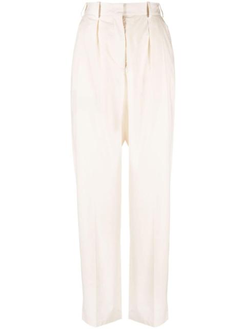 high-waisted cotton trousers