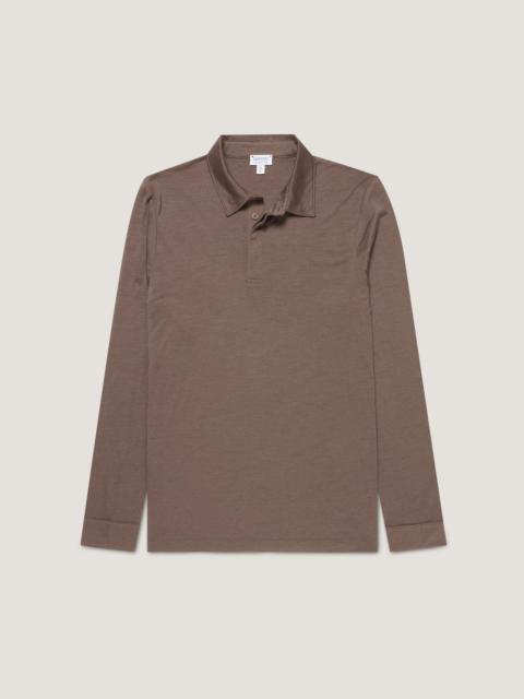 Long Sleeve Ultra‑Fine Merino Polo Shirt