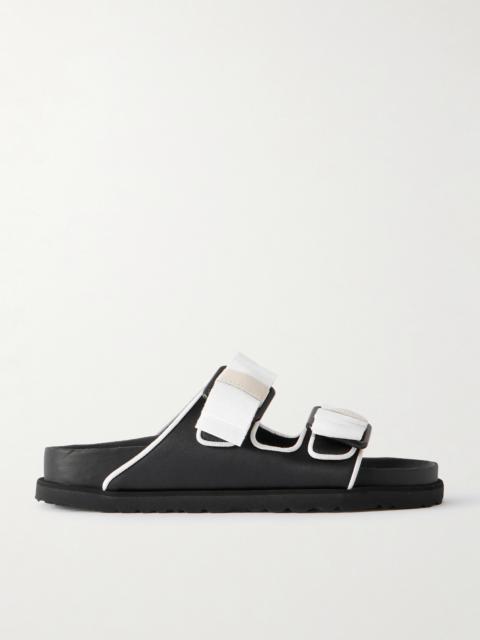 Arizona Bow-detailed Grosgrain-trimmed Satin Sandals