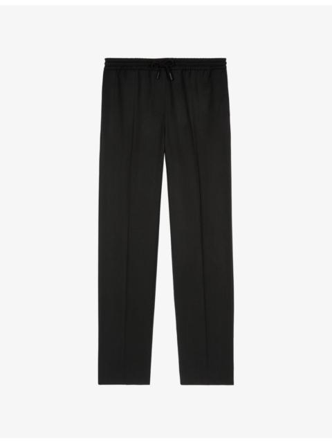 Drawstring-Waist Straight-Leg Wool Trousers