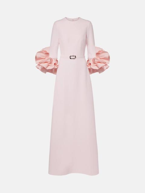 Belen ruffled crêpe gown
