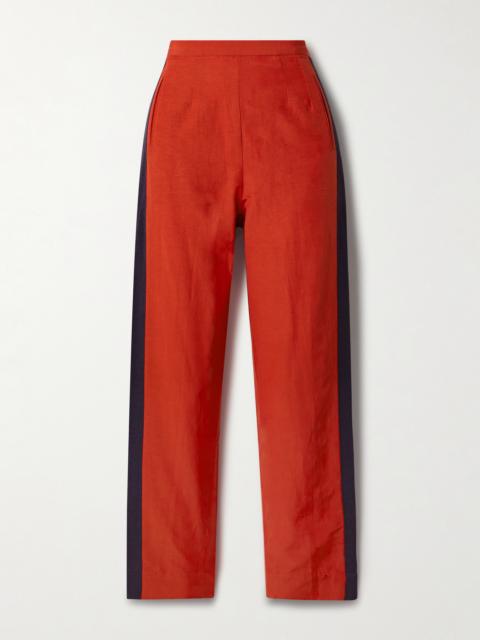 Waterfront Cropped Striped Crepe Straight-leg Pants