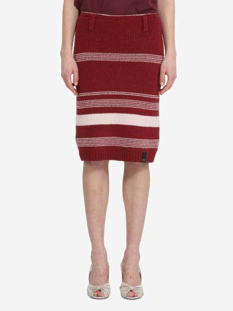 STRIPED KNIT SKIRT