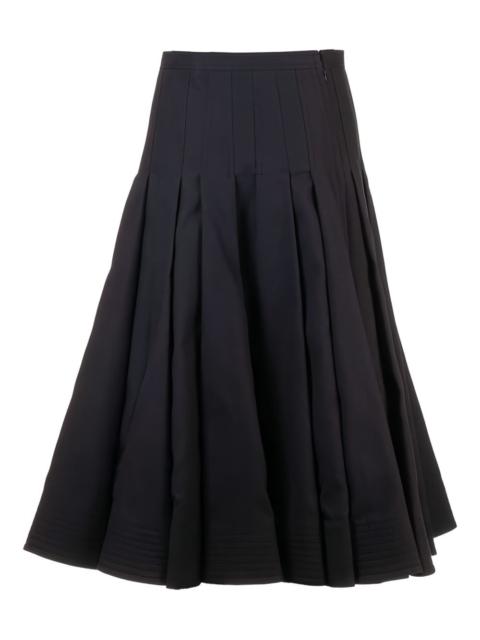 pleated panelled skirt