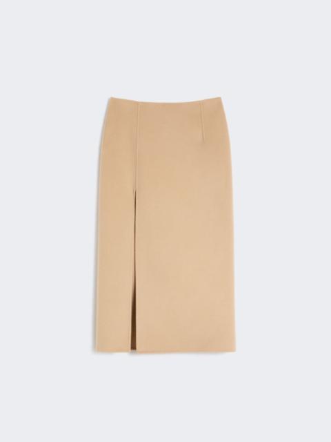 Long double-faced wool skirt - caramel