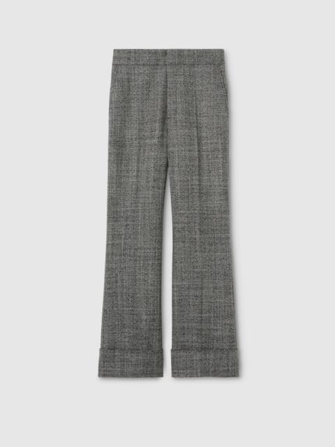 Wool grisaille pants with embroidery