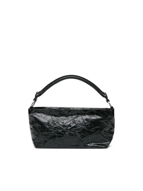 textured top-handle shoulder bag