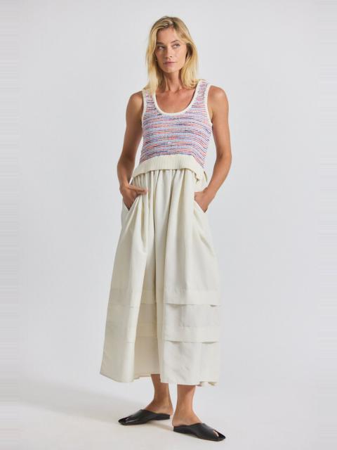 LOEWEL SPACE DYED KNIT MIXED MEDIA DRESS