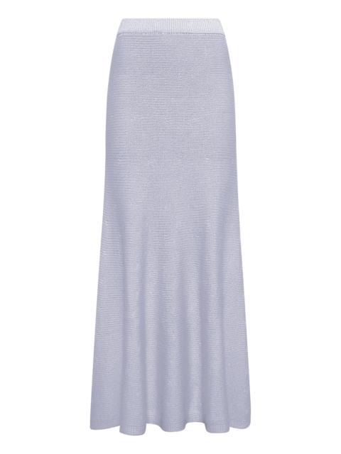 Manni Knit Maxi Skirt in Light Blue Cashmere