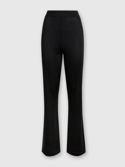 Glitter-effect viscose straight trousers