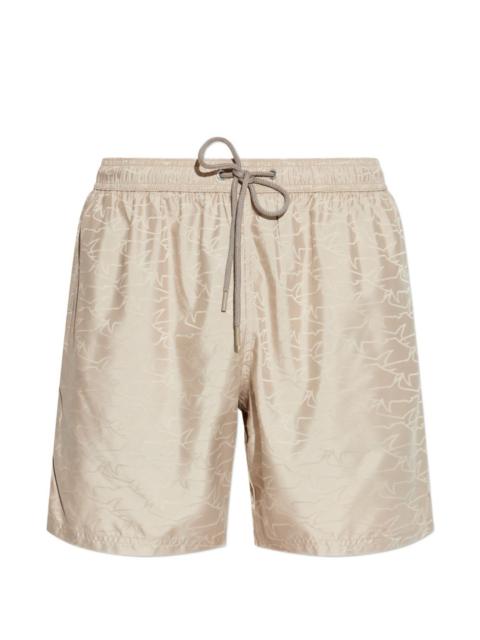 drawstring pattern swim shorts