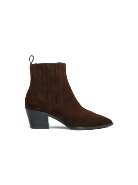 Women's dark brown suede texan ankle boot