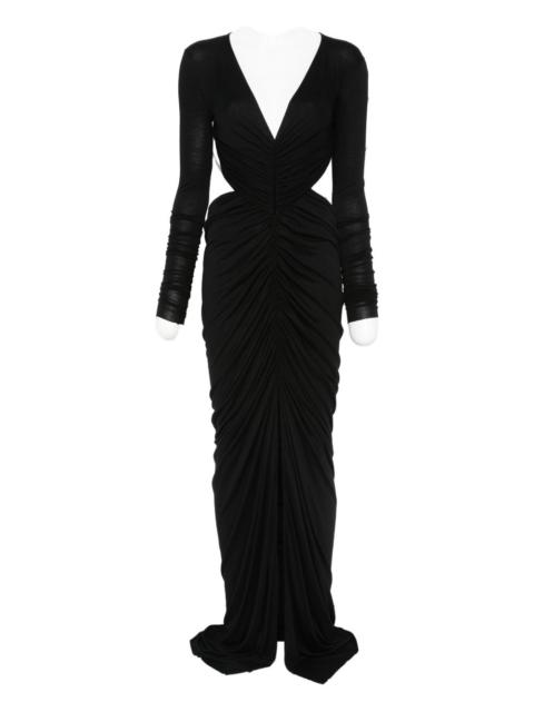 Poppy cut-out ruched gown