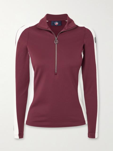 Negam Logo-appliquéd Striped Stretch-jersey Baselayer