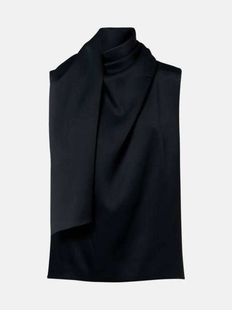 Loe scarf-detail crêpe satin top