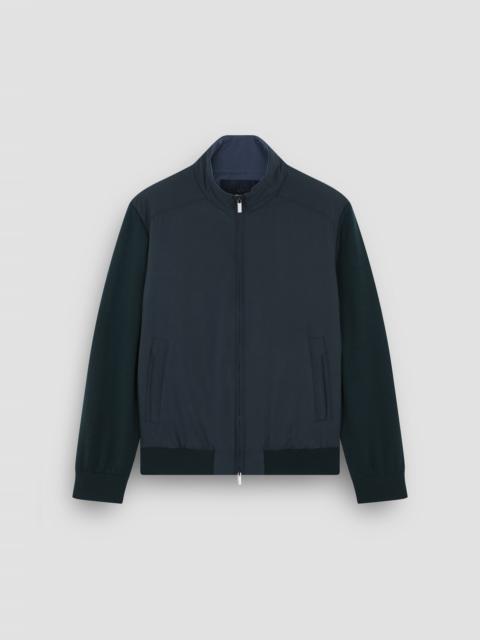 HYBRID ZIP-UP SWEATER IN SOFT COOL TOUCH WOOL AND TYPHOON® PLATINUM