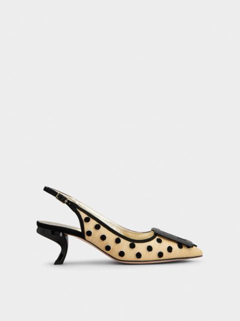 Polka Dot Virgule Slingback Pumps