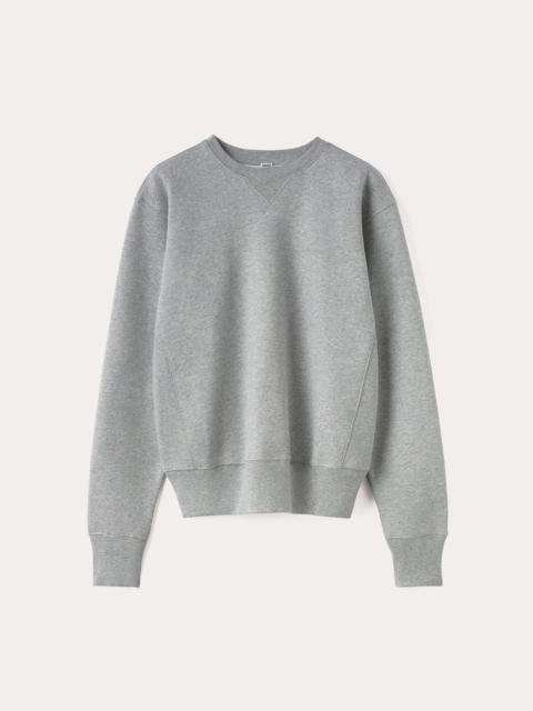 Crew-neck cotton sweatshirt grey melange