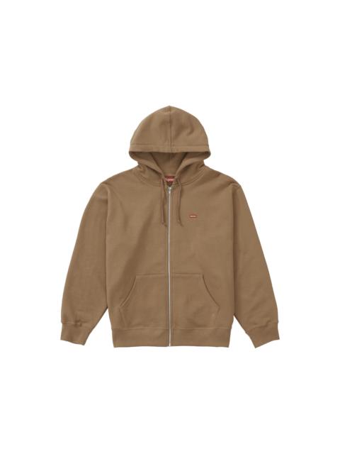 Supreme Small Box Zip Up Hooded Sweatshirt Brown
