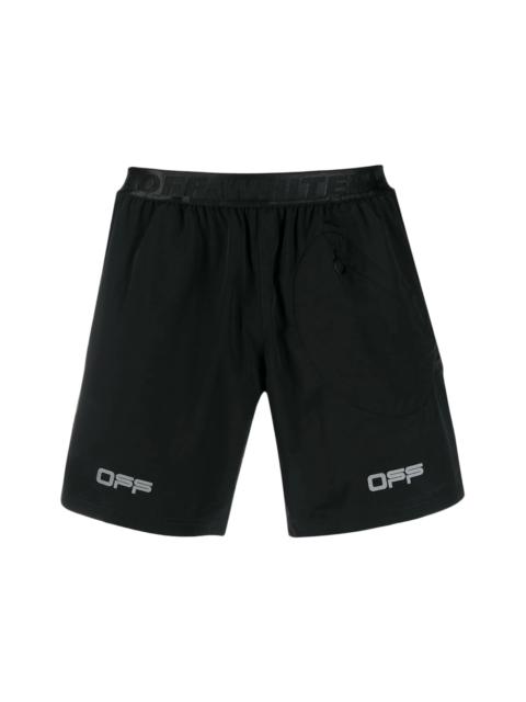 OFF-WHITE Track Shorts Black/Silver