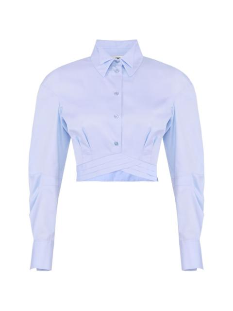 double-collar cropped shirt