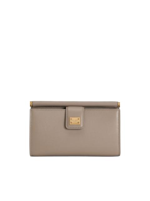 clasp-fastening leather mini bag