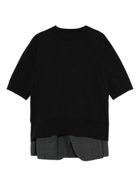short-sleeve layered sweater