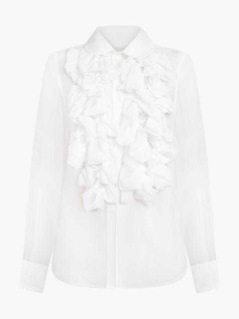 RUFFLE FRONT SHIRT | OFF WHITE