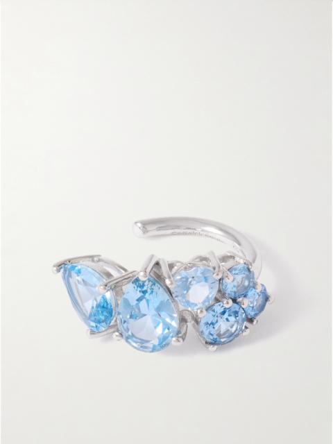 Rhodium-plated Recycled Silver And Synthetic Spinel Ear Cuff