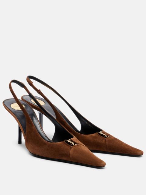 Babylone Breteuil suede slingback pumps