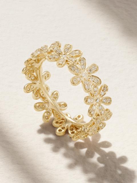 Daisy Eternity 14-karat Gold Diamond Ring