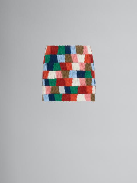 MARNI X NO VACANCY INN - MULTICOLOUR COTTON-KNIT SHORT SKIRT