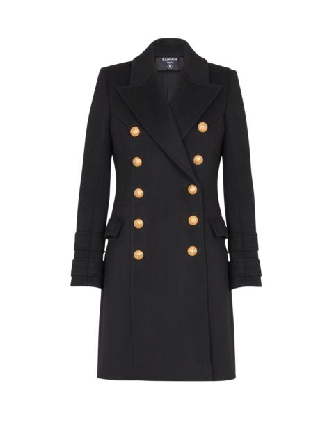 10-buttons wool and cashmere coat
