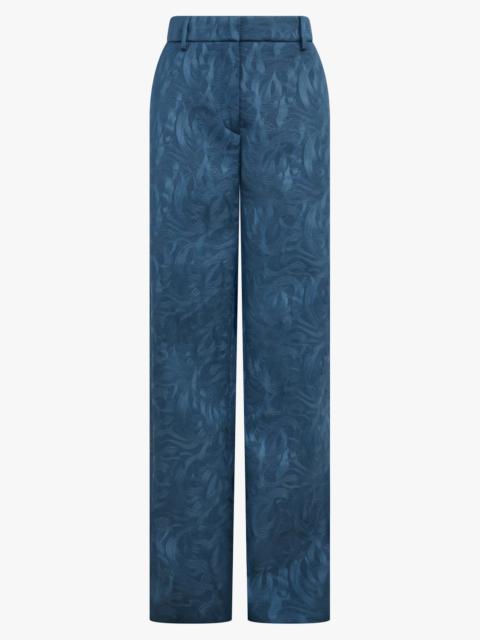PAXY EMBOSSED SWIRL STRAIGHT LEG PANT | PETROL BLUE