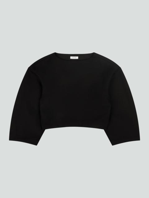 BOAT NECK JUMPER BLACK WOOL