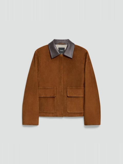 Boxy Patch Pocket Jacket in Suede