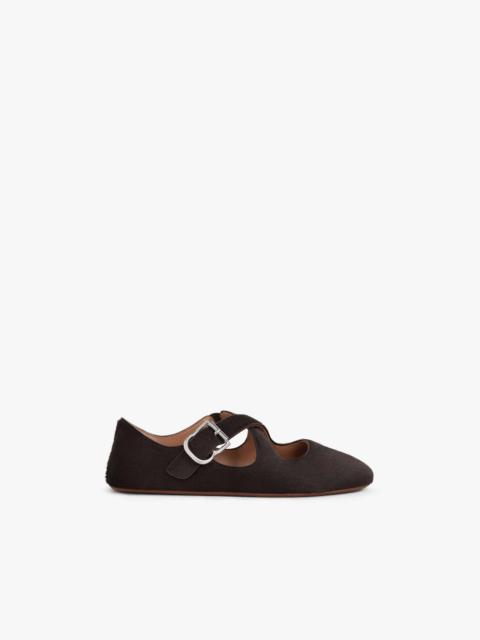 CRISS CROSS BALLET FLATS IN HAIRCALF