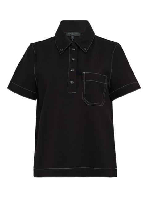Irina contrast-stitch polo shirt