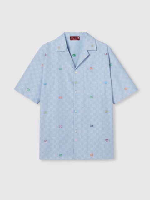 Striped cotton bowling shirt