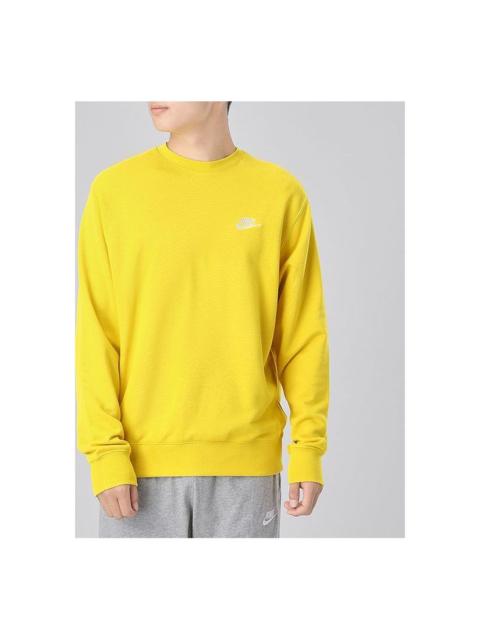 Nike Sportswear Club Solid Color Round Neck Sports Yellow BV2667-735