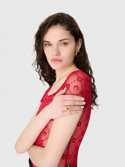 GOLD PLATED BUTTON SIGNET RING