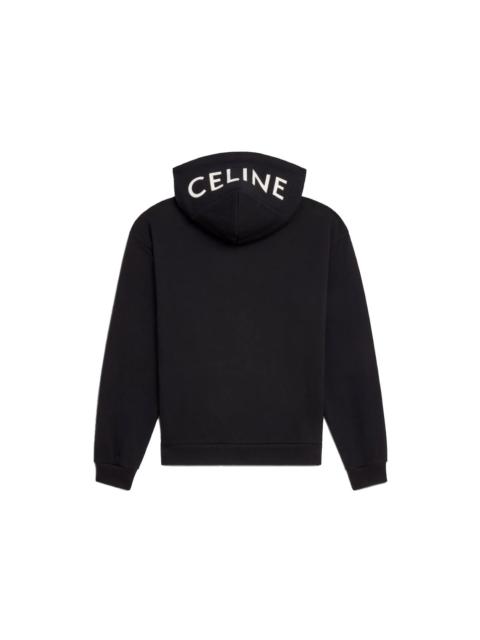 Celine Loose Sweatshirt In Cotton Fleece Black/White