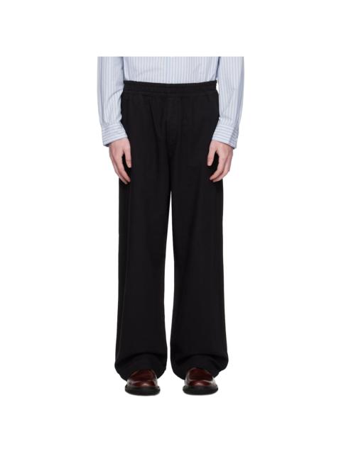 Black Elasticated Wide Leg Trousers