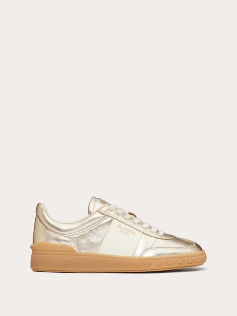 UPVILLAGE TRAINER IN LAMINATED CALFSKIN WITH NAPPA CALFSKIN LEATHER BAND