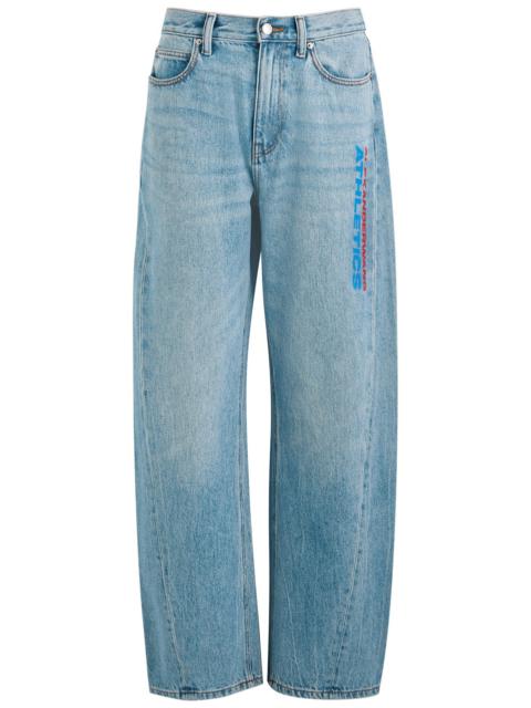 Alexanderwang.t Logo-print Barrel-leg Jeans